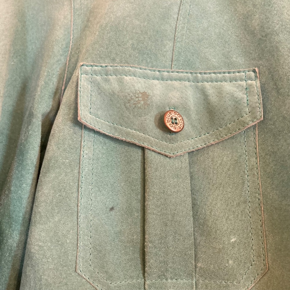 Sigrid Olsen So Blue Women's Blue Suede Lightweight Zip Up Jacket Size M - Picture 10 of 17